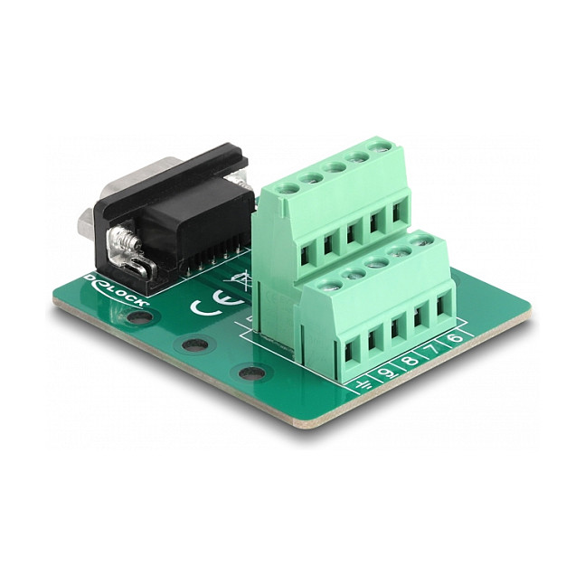 Delock Adapter DB9 muški na terminalni blok za DIN šinu-1