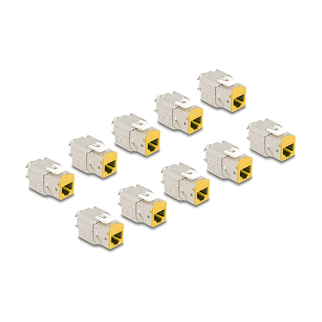 Delock Keystone Modul RJ45 (Ž) na LSA Cat.6A, bez alata, žuti (10 komada)