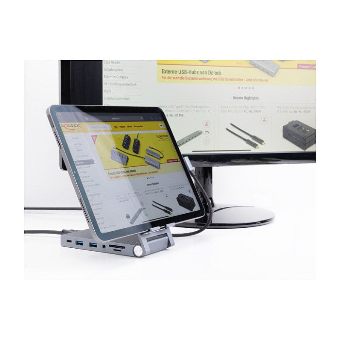 DELOCK sklopiva docking stanica i stalak za tablet/prijenosnik (4K HDMI, USB-C PD 100W)-5