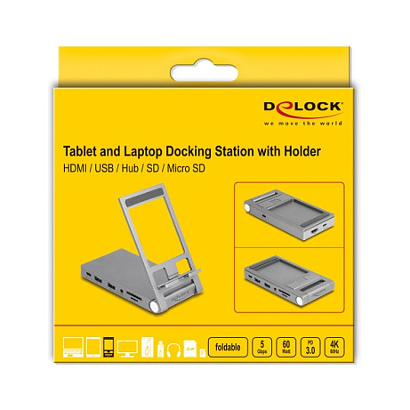 DELOCK sklopiva docking stanica i stalak za tablet/prijenosnik (4K HDMI, USB-C PD 100W)-6