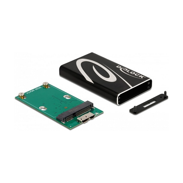 Vanjsko kućište DELOCK 42006 za mSATA SSD, USB-C 3.2 Gen 2-0