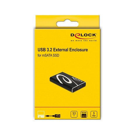 Vanjsko kućište DELOCK 42006 za mSATA SSD, USB-C 3.2 Gen 2-4