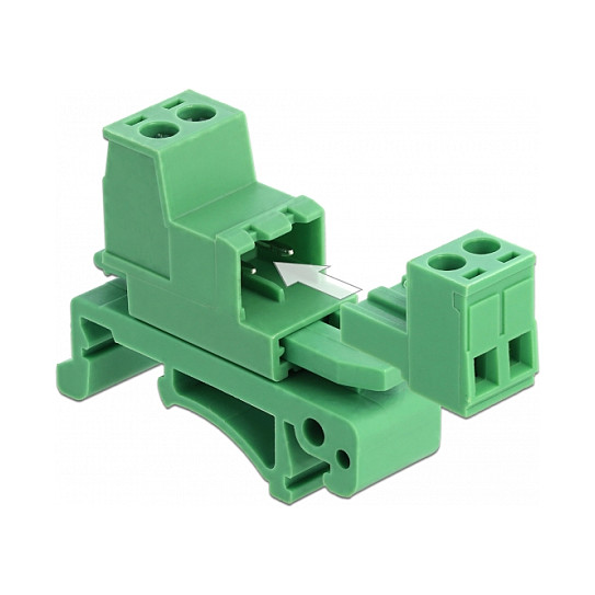 Set terminalnih blokova DELOCK za DIN šinu 2-pinski 5.08mm kutni (10 komada)-1