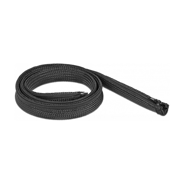 Organizator kabela DELOCK pleteni bužir s patentnim zatvaračem (1 m x 20 mm) crna boja-0