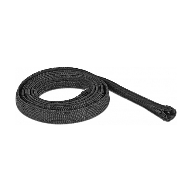 DELOCK Pleteni bužir s patentnim zatvaračem 2 m x 20 mm crna boja