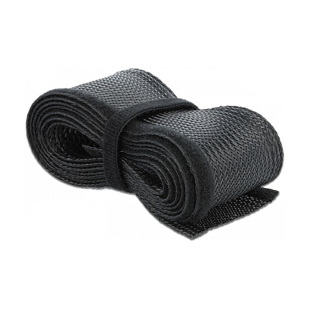 Pleteni bužir s čičkom DELOCK 10 m x 19 mm crna boja