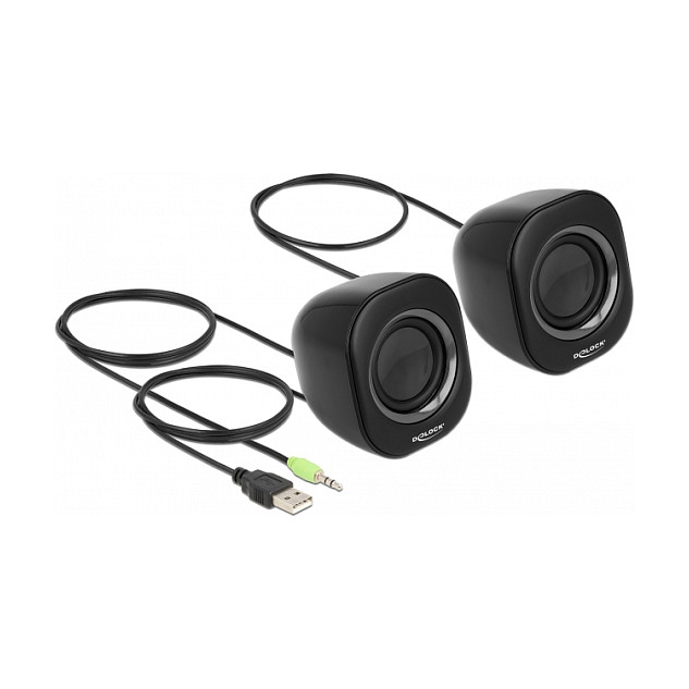 Zvučnici DELOCK Mini Stereo PC 27002 (USB, 3.5mm)-1