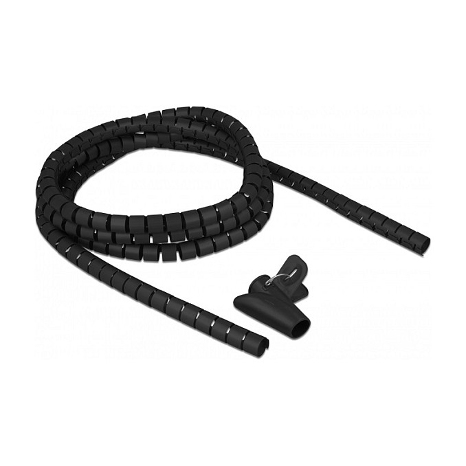 Organizator kabela DELOCK spiralni 2.5 m x 15 mm s alatom za uvlačenje, crna boja