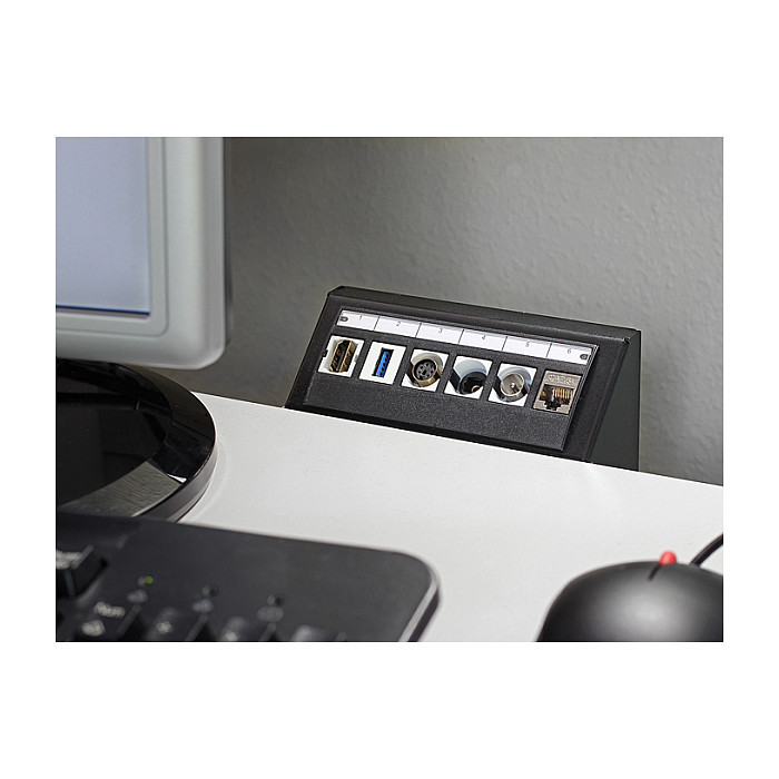 Delock Keystone Multimedijski Panel, 6-portni, crni-3