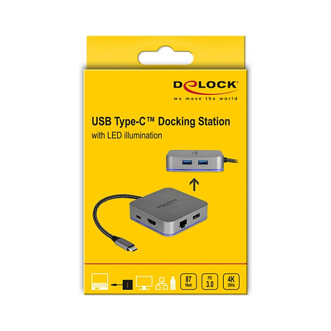 DELOCK USB-C priključna stanica za mobilne uređaje 4K HDMI s LED osvjetljenjem-3