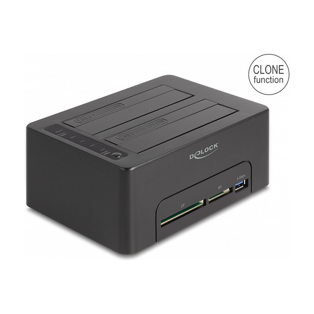 Priključna stanica DELOCK 64183 za 2x SATA HDD/SSD s funkcijom kloniranja-1