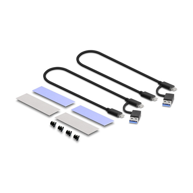 Vanjsko kućište DELOCK za 2x M.2 NVMe/SATA SSD (USB-C 10Gbps, bez alata)-5