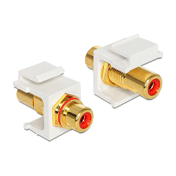 Delock Keystone Modul 2x RCA (Ž), pozlaćeni, crveno/bijeli