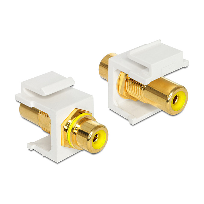 Delock Keystone Modul RCA ženski na RCA ženski, pozlaćeni, žuto/bijeli-0