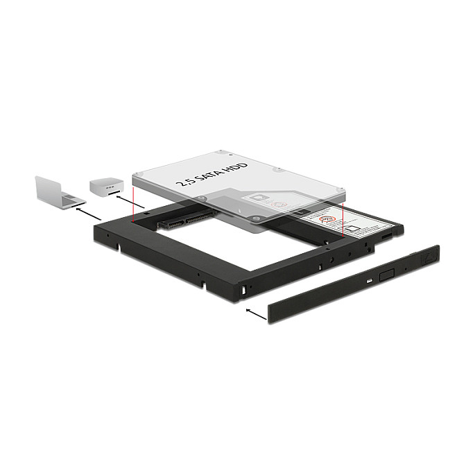 Delock ladica za ugradnju 2.5" SATA HDD/SSD u 5.25" Slim SATA utor (9.5 mm)
