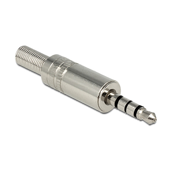 Konektor DELOCK 3.5 mm stereo muški 4-pinski za lemljenje, 65546-0