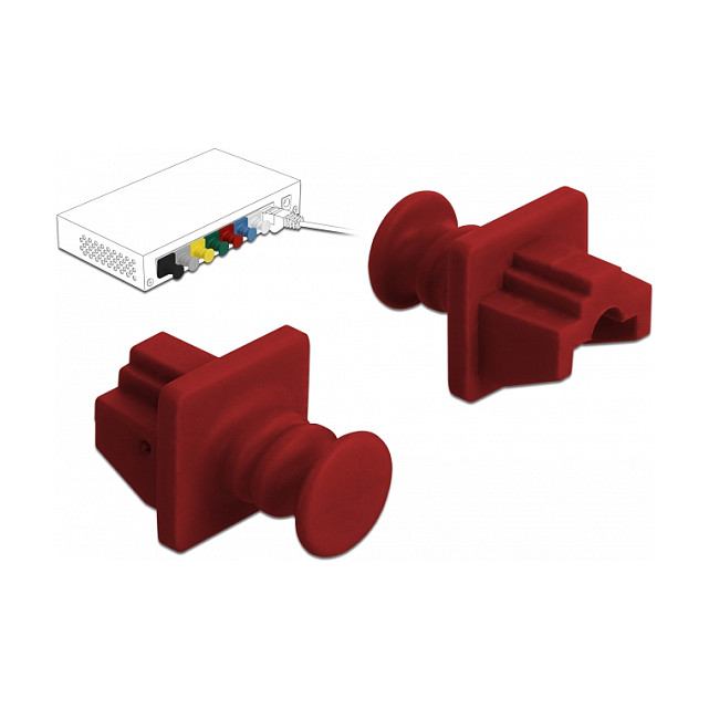 Zaštitni poklopci DELOCK za RJ45 priključak (10 komada, crvena boja)-1