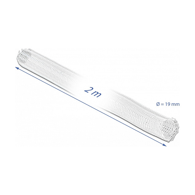 Organizator kabela DELOCK pleteni bužir s čičkom 2 m x 19 mm bijela boja (20702)-1