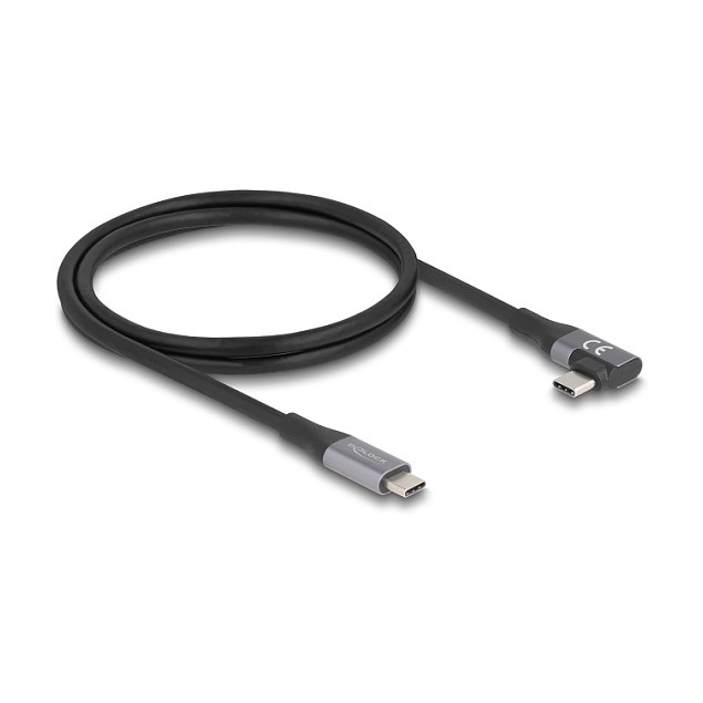 Delock USB4 kabel (USB-C na USB-C), 40Gbps, 240W PD 3.1, kutni, 1m