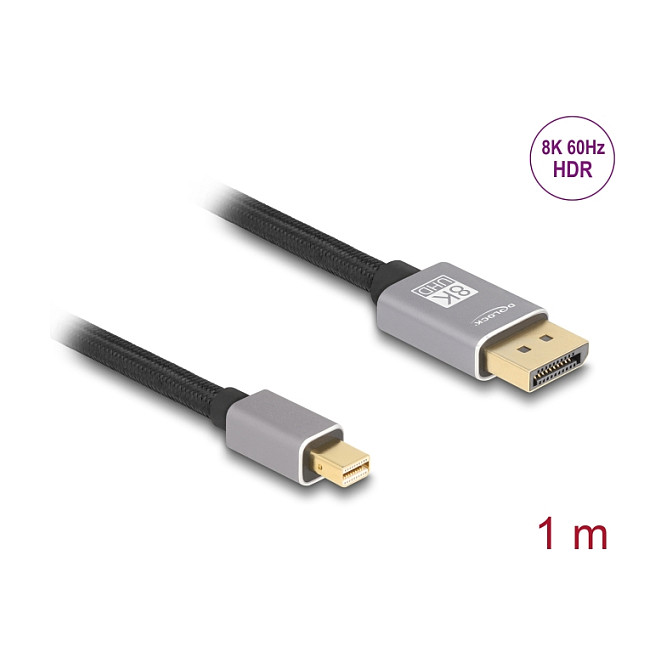 DELOCK Mini DisplayPort na DisplayPort kabel, 8K 60Hz, 1m-1