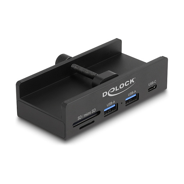 USB Hub DELOCK 3-portni s čitačem kartica (2x USB-A, 1x USB-C, 5 Gbps)