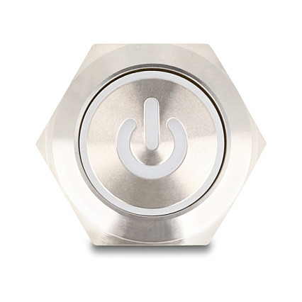 Ugradbena tipka DELOCK 22051, 22 mm, bijeli LED, IP67-2