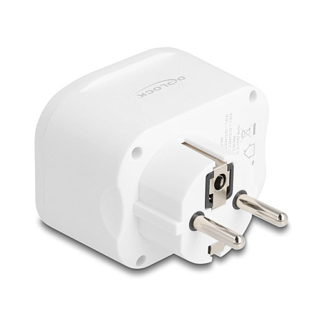 Ugradbena utičnica DELOCK 11498 s USB-C PD punjačem 20 W, bijela boja-1