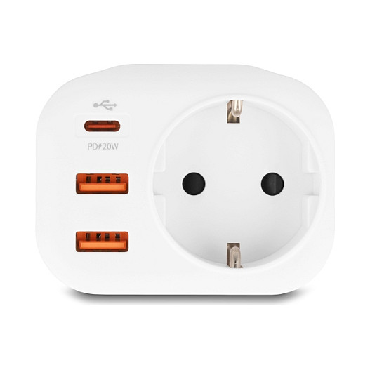 Ugradbena utičnica DELOCK 11498 s USB-C PD punjačem 20 W, bijela boja-2