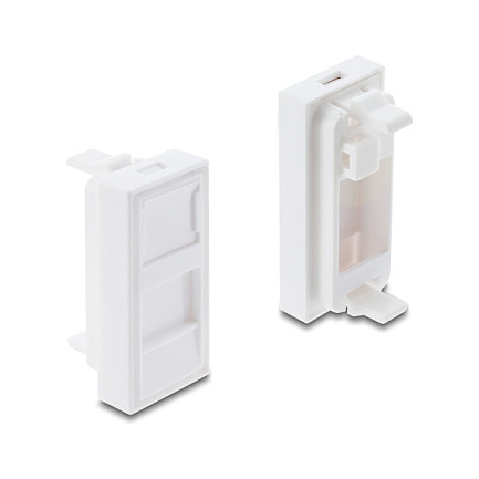 Delock Easy 45 maska za Keystone modul, 1-portna s poklopcem, bijela