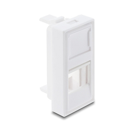 Delock Easy 45 maska za Keystone modul, 1-portna s poklopcem, bijela-1