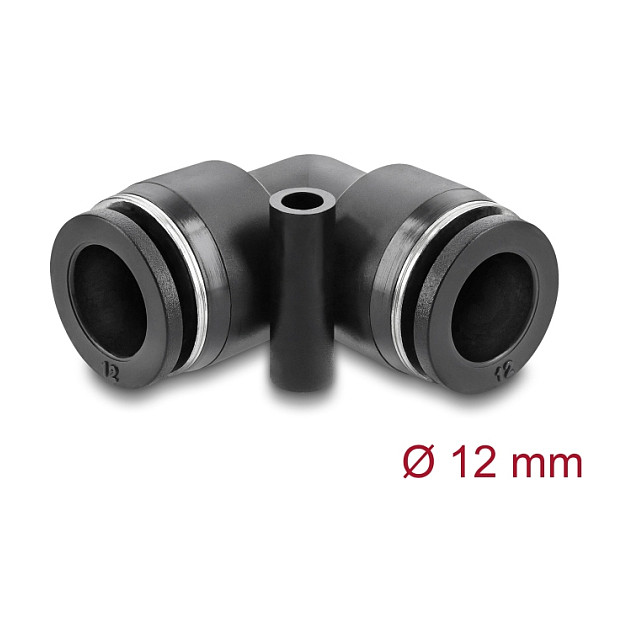 Pneumatski konektor DELOCK 12 mm kutni 90° s rupom za montažu