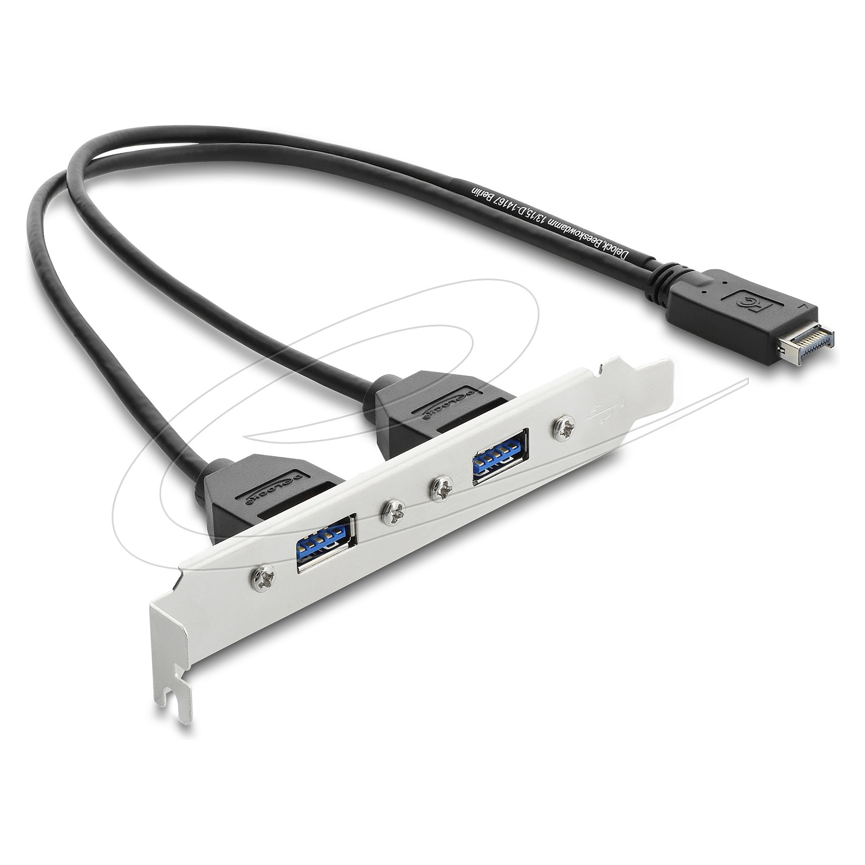 Adapter DELOCK USB Type-E (Key A) na 2x USB-A 5Gbps s PCI nosačem, 35.5 cm
