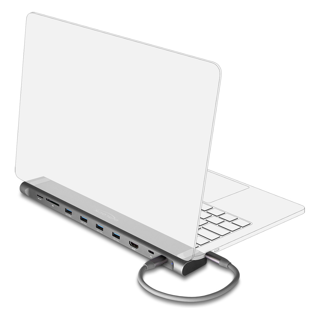 Docking stanica DELOCK 87895 USB-C Slim (4K HDMI, USB 3.2, LAN, SD, PD 3.0)-1