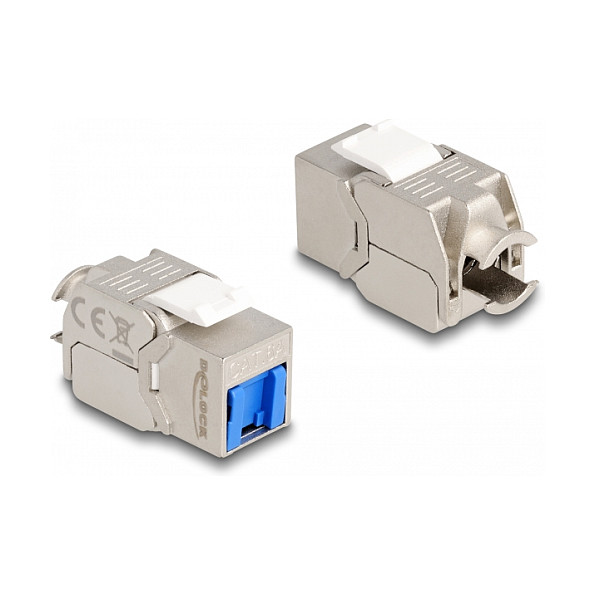 Delock Keystone Modul Cat.6A RJ45 na LSA, tool-free, s plavim poklopcem-0
