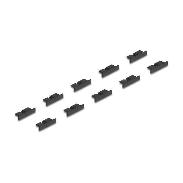 DELOCK zaštitni poklopci za USB 3.0 Micro-B priključak (10 komada, crna boja)-0