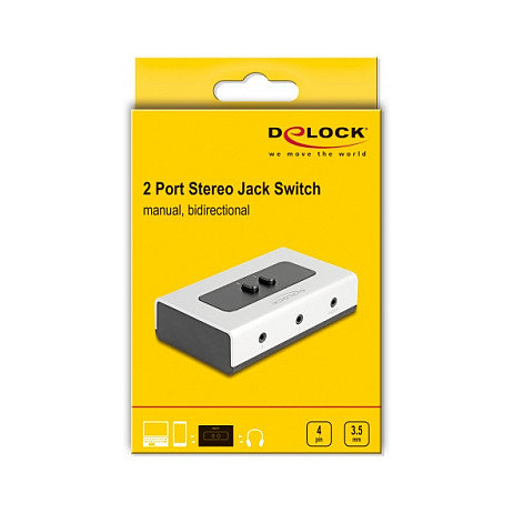 Preklopnik DELOCK 2-portni 3.5 mm 4-pinski ručni dvosmjerni-1
