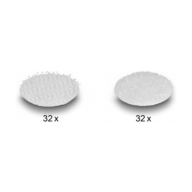 DELOCK Samoljepljive čičak točkice 20 mm, 64 komada, bijela boja-0