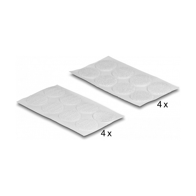 DELOCK Samoljepljive čičak točkice 20 mm, 64 komada, bijela boja-1