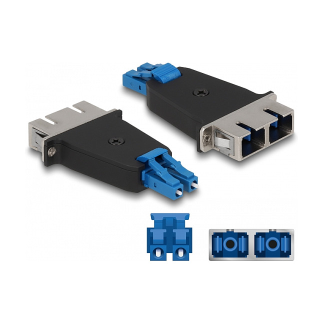 Optički adapter DELOCK LC Duplex (M) na SC Duplex (Ž) Single-Mode-0