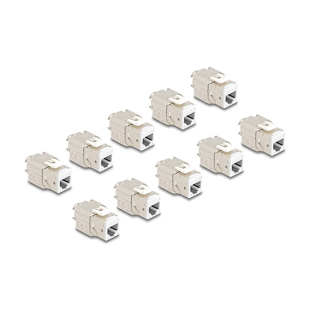 Delock Keystone Modul RJ45 (Ž) na LSA Cat.6A, bez alata, bijeli (set 10 kom)