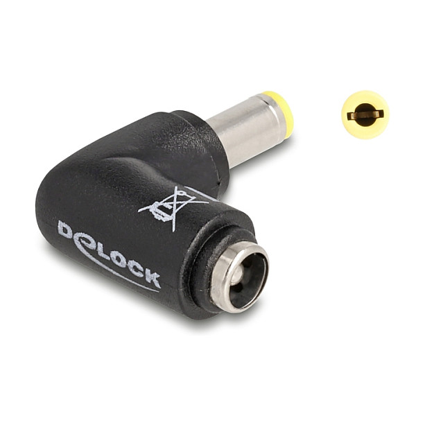 Delock DC Adapter 5.5 x 2.5 mm muški na 5.5 x 2.5 mm ženski, kutni 90°-0