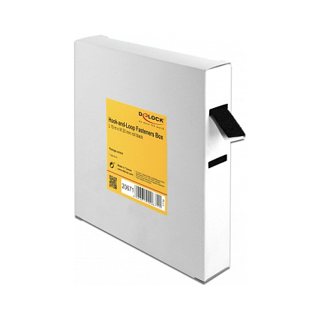 Čičak traka DELOCK u roli 10 m x 20 mm crna boja