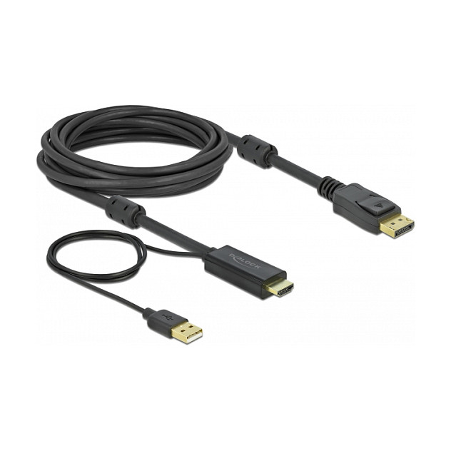 Delock HDMI na DisplayPort kabel, 4K 30Hz, 5m