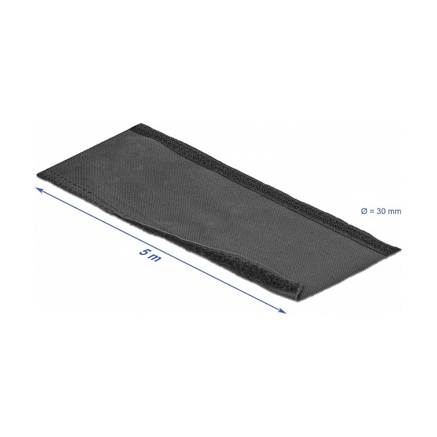 Organizator kabela DELOCK pleteni bužir s čičak trakom (5 m x 30 mm) crna boja-1