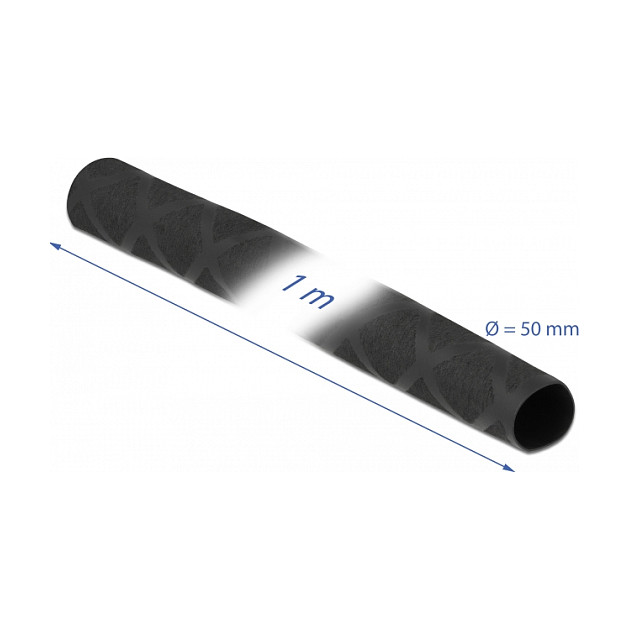 Termo bužir DELOCK protuklizni 50 mm x 1 m, crna boja-1