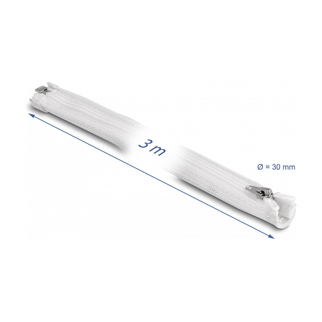 DELOCK pleteni bužir s patentnim zatvaračem 3 m x 30 mm bijela boja-2