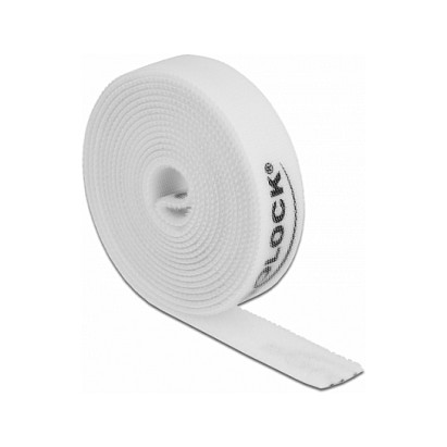 Čičak traka DELOCK na roli 2 m x 15 mm, bijela boja