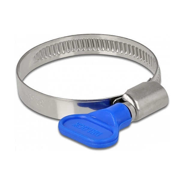Obujmica za crijevo DELOCK 32-50 mm s leptir maticom (10 komada) plava boja