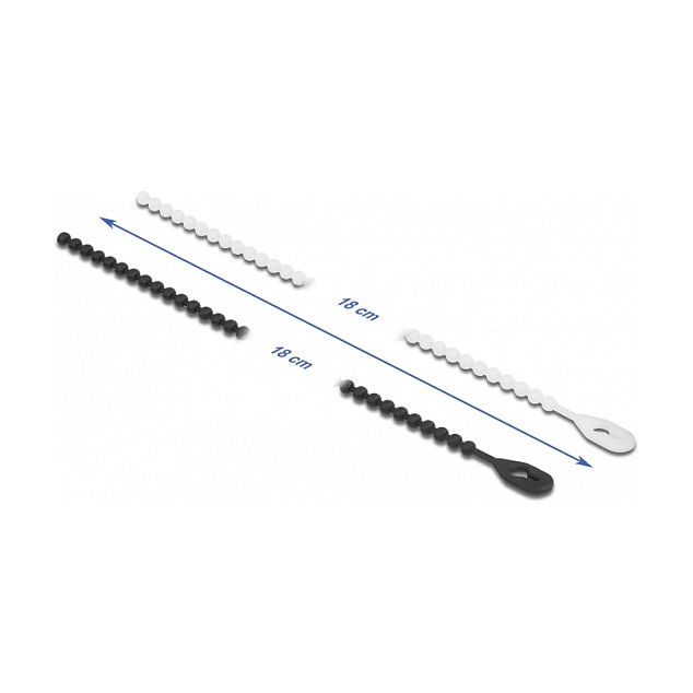 Vezice za kabele DELOCK 180 x 3.6 mm višekratne, 100 komada, crna boja-1