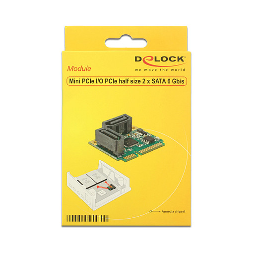 Adapter DELOCK Mini PCIe na 2x SATA 6 Gb/s (half size)-4